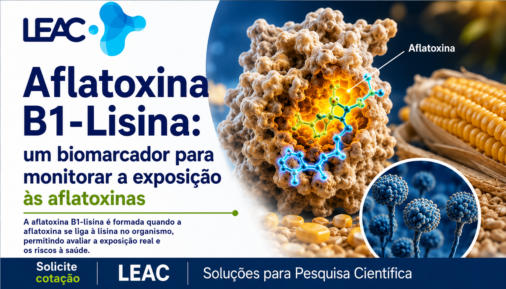 Fique por dentro das novidades com a Leac Lab | Aflatoxina B1-Lisina: um biomarcador para pesquisas sobre exposição às aflatoxinas 