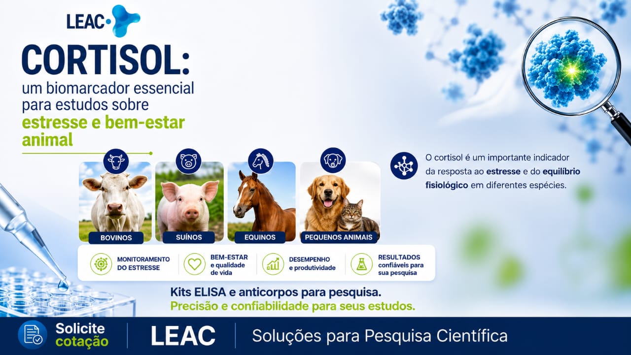 Fique por dentro das novidades com a Leac Lab | Cortisol: um biomarcador indispensável para pesquisas sobre estresse e bem-estar animal 