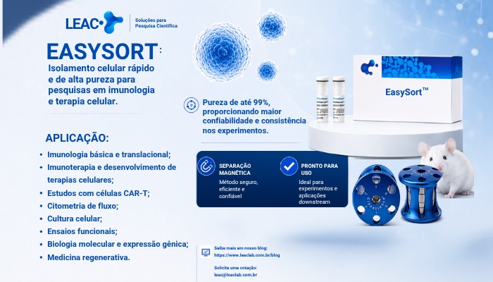 Fique por dentro das novidades com a Leac Lab | EasySort: isolamento celular rápido e de alta pureza para pesquisas em imunologia e terapia celular 