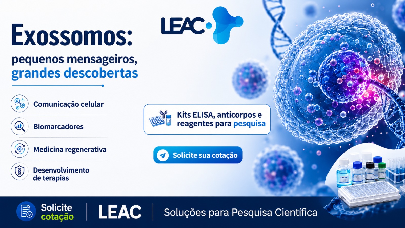 Fique por dentro das novidades com a Leac Lab | Exossomos: por que essas pequenas vesículas estão revolucionando a pesquisa científica? 