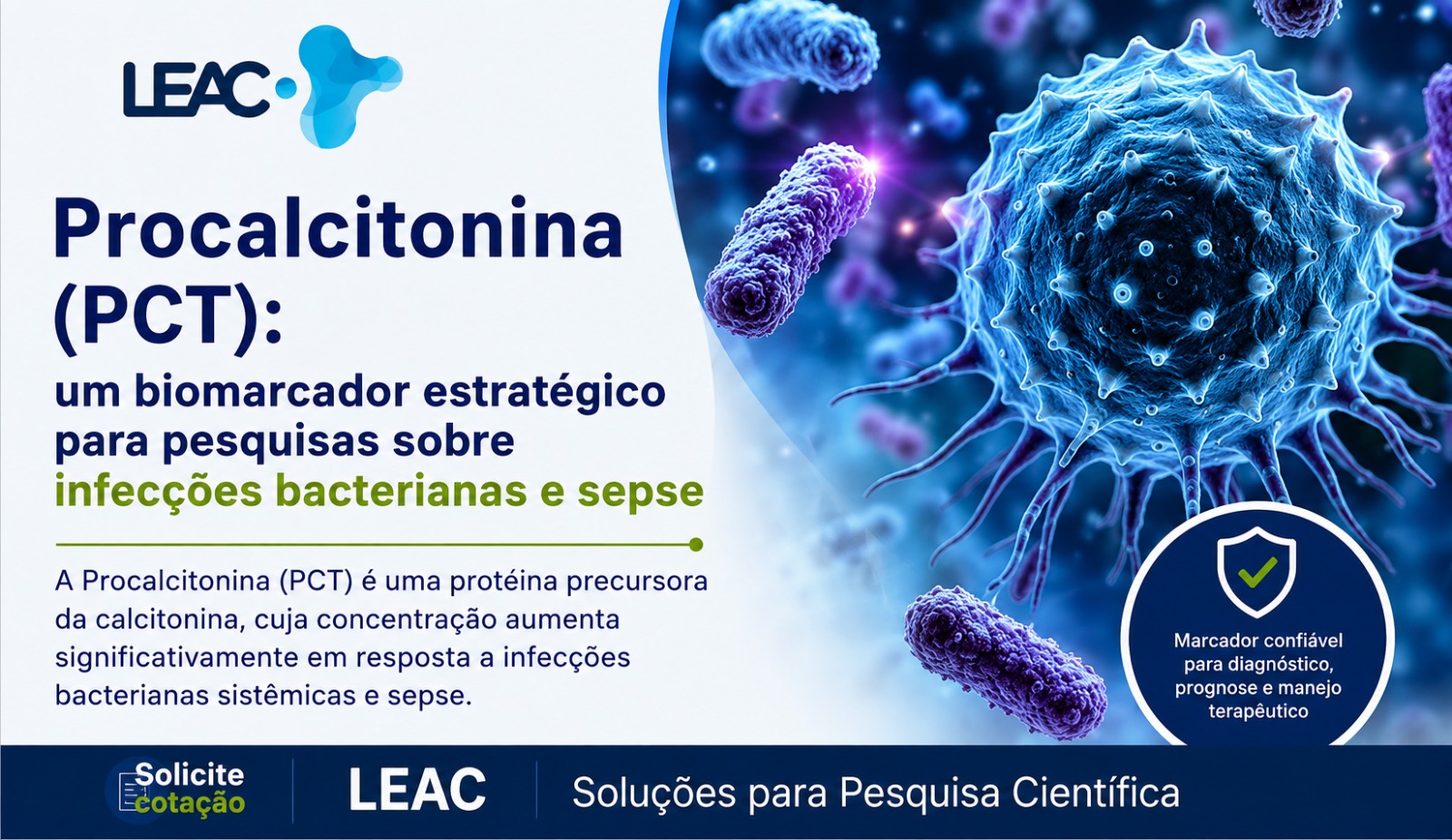 Fique por dentro das novidades com a Leac Lab | Procalcitonina (PCT): um biomarcador estratégico para pesquisas sobre infecções bacterianas e sepse 