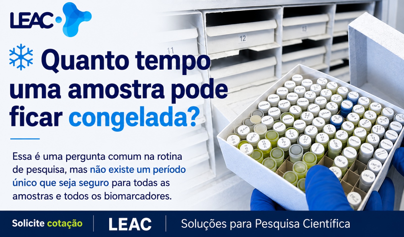Fique por dentro das novidades com a Leac Lab | Quanto tempo uma amostra pode ficar congelada? Como evitar a degradação durante o armazenamento? 